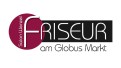Logo mit Schriftzug „Salon Wenzel Friseur am Globus Markt“ in Weiß auf schwarzem, rotem und weißem Hintergrund.