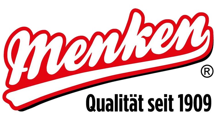 Rotes Logo mit dem Schriftzug Menken in Weiß, darunter in Schwarz der Text Qualität seit 1909.
