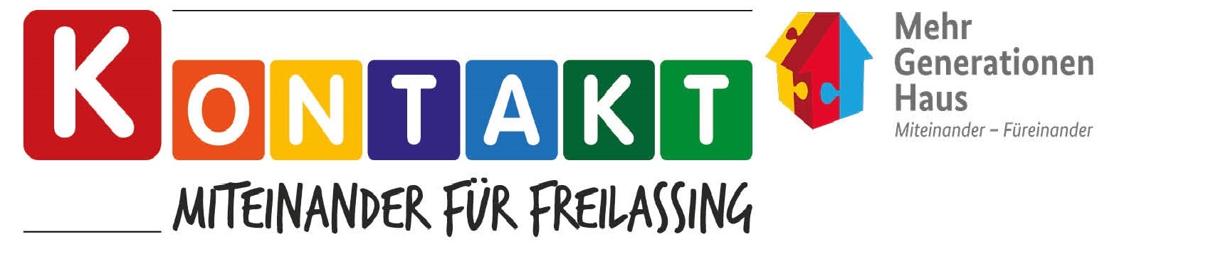 Mehrgenerationenhaus-Logo mit bunten Buchstaben \