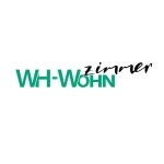 Schriftzug „WH-Wohnzimmer“ in grüner und schwarzer Schrift auf weißem Hintergrund, „WH-Wohn“ in Grün, „zimmer“ in Schwarz.