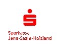 Rotes Sparkassen-Logo mit dem Text „Sparkasse Jena-Saale-Holzland“ auf weißem Hintergrund.
