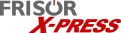 Grauer Schriftzug „FRISOR“ mit rotem Einschalt-Symbol im Buchstaben „O“ und rotem Schriftzug „X-PRESS“ darunter auf weißem Hintergrund.