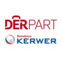 Das Bild zeigt die Logos von DERPART in roten Buchstaben mit Koffer-Symbol und Reisebüro Kerwer mit Weltkugel in Blau und Orange.