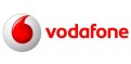 Rotes Vodafone-Logo mit rotem Schriftzug „vodafone“ rechts neben einem roten Kreis mit weißer Fläche und schräger Spitze.