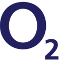 Dunkelblaues „O2“-Logo auf weißem Hintergrund, der Schriftzug besteht aus einem großen O und einer kleinen hochgestellten 2.