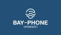 Weißer Schriftzug „BAY-PHONE VERBINDET“ und wellenförmiges Symbol auf blauem Hintergrund.