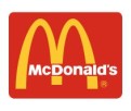 Gelbes McDonald’s-M auf rotem Hintergrund mit dem Schriftzug McDonald’s in weißer Schrift darunter.