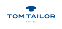 Blaues Logo von TOM TAILOR mit stilisiertem T-Shirt-Symbol darüber und dem Schriftzug „EST. 1962“ in kleinerer Schrift darunter.