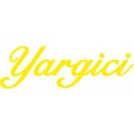 Gelber Schriftzug „Yargici“ in geschwungener Schreibschrift auf weißem Hintergrund.