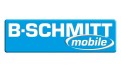 Blauer Rechteck mit weißem Schriftzug B-SCHMITT, daneben ein oval umrahmtes Wort mobile in weißer Schrift.