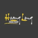 Schwarzes Logo mit weiß-gelbem Schriftzug „Hoang Long“, graues Oval mit weißem Text „Asia Food“.