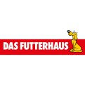 Das Logo zeigt den Schriftzug DAS FUTTERHAUS auf rotem Hintergrund, rechts daneben sitzt ein gelber Hund mit schwarzer Nase.