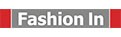 Grauer Schriftzug „Fashion In“ auf weißem Hintergrund, eingerahmt von zwei roten vertikalen Balken links und rechts.