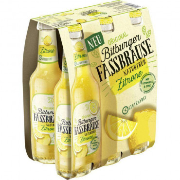 Erfrischungsgetränk Fassbrause, Zitrone naturtrüb (4x Träger in der Kiste zu je 6x 0,330 Liter)