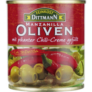 Oliven mit Chilicreme
