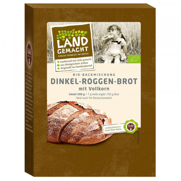 Bio-Backmischung Dinkel-Roggen-Brot mit Vollkorn