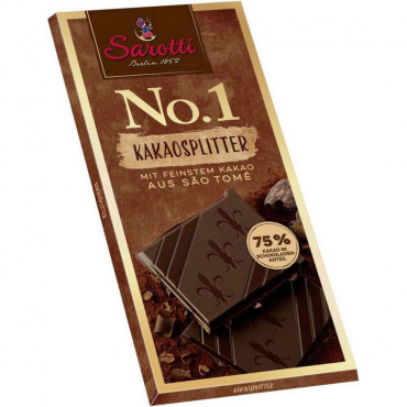 Tafelschokolade No. 1, Kakaosplitter75%