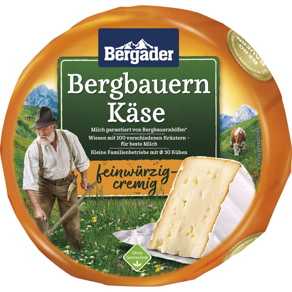 würzig ⮞ cremig Bergader Käse Globus Bergbauern fein, von
