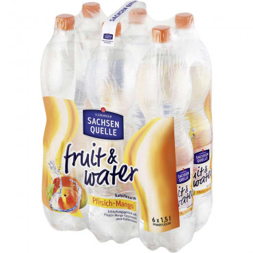 Wasser mit Geschmack Fruit & Water, Mango-Pfirsich-Geschmack (6x 1,500 Liter)