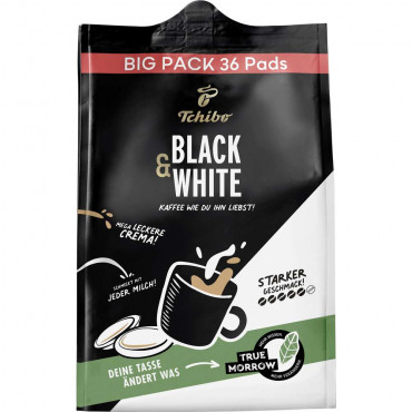 Kaffee Pads, Black n White 36er