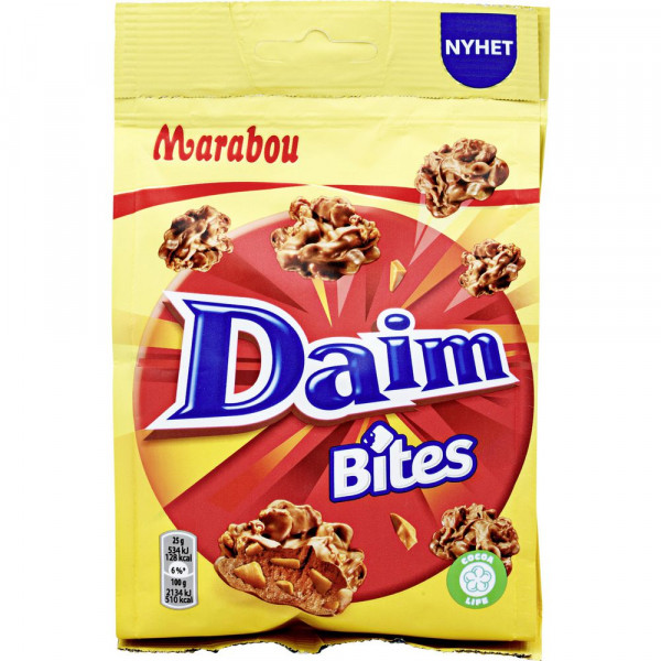 Milchschokolade mit Mandelkrokant und Cornflakes Marabou Daim Bites