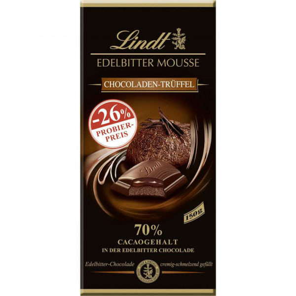 Tafelschokolade, Edelbitter Mousse, Chocoladen-Trüffel