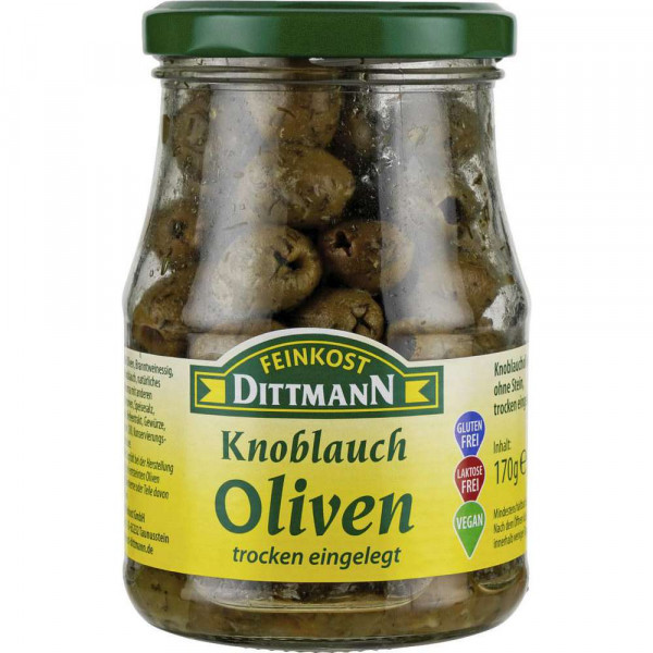 Knoblauch-Oliven ohne Stein