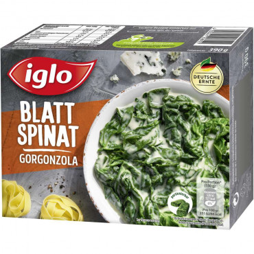 Blatt-Spinat mit Gorgonzola