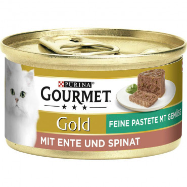 Katzen-Nassfutter Gourmet Gold Feine Pastete mit Ente & Spinat