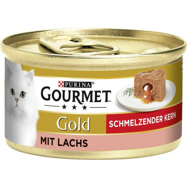 Katzen-Nassfutter Gourmet Gold, Schmelzkern, Lachs