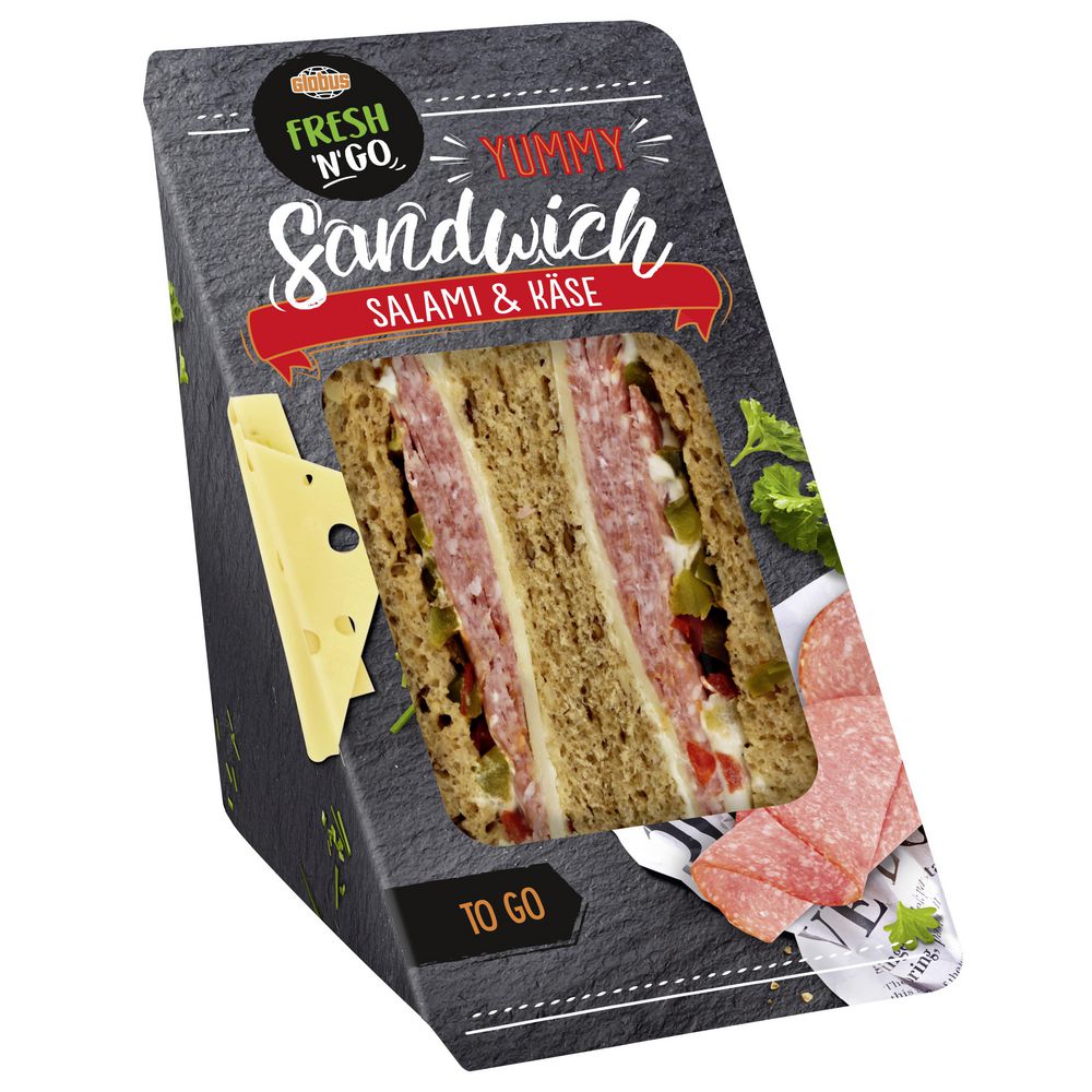 Sandwich Salami-Käse von GLOBUS FRESH &amp;#39;N&amp;#39; GO ⮞ Globus