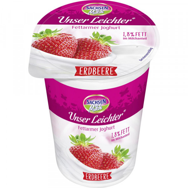 Fruchtjoghurt "Unser Leichter" 1,8%, Erdbeere