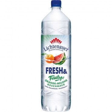 Wasser mit Geschmack Freshn Fruity, Melone-Orange-Geschmack, Naturell
