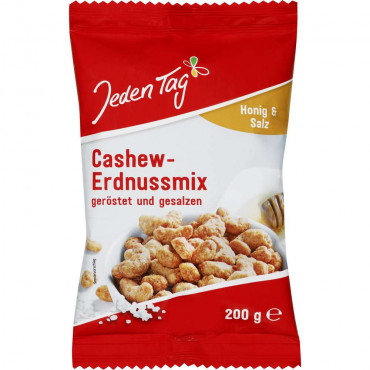 Cashew-Erdnuss-Mix, Honig und Salz