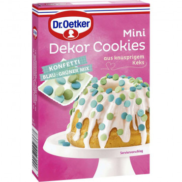 Mini-Dekor-Cookies Konfetti, blau-grüner Mix