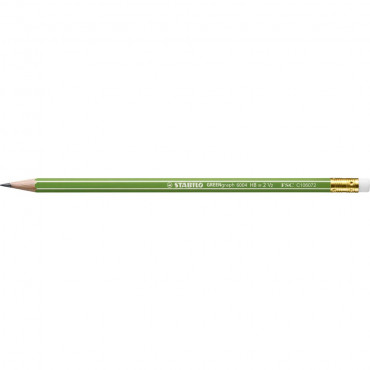 Bleistift mit Radierer GREENgraph, Härtegrad HB, 3er Pack