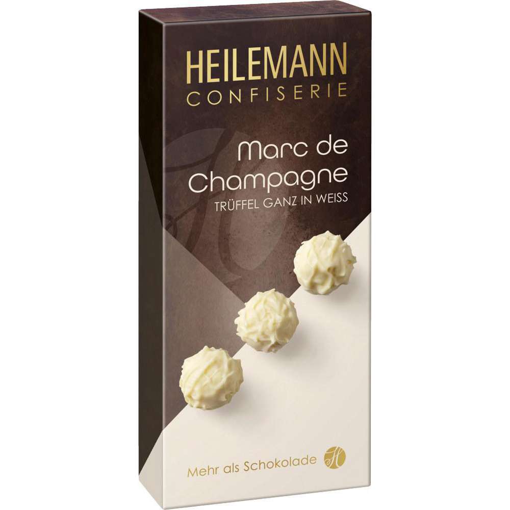 Pralinen Marc de Champagne, Trüffel ganz in weiß von Heilemann