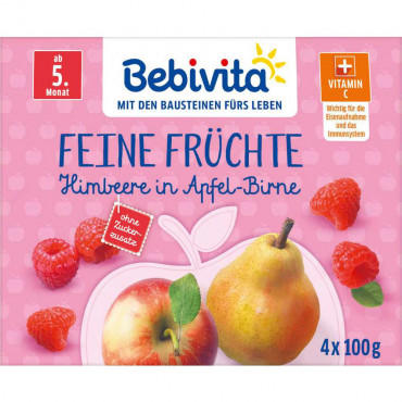 Babynahrung Früchtebrei, Himbeere/Apfel/Birne