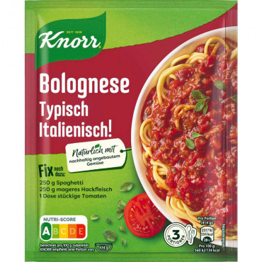 Fix-Gewürzmischung, Spaghetti Bolognese