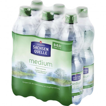 Mineralwasser, Medium (6x 0,500 Liter)