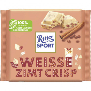 Tafelschokolade, Weisse-Zimt-Crisp
