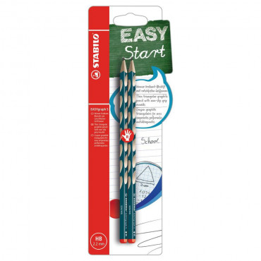 Dreikant-Bleistift für Rechtshänder EASYgraph S,petrol 2er Pack Härtegrad HB