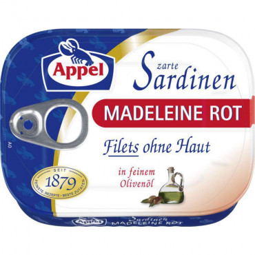 Zarte Sardinen Madeleine rot Filets