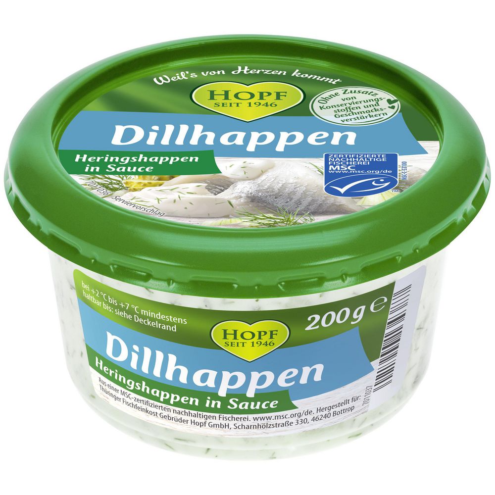 Dillhappen, Heringshappen in Sauce von Hopf ⮞ Globus