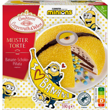 Bananen-Schoko Piñata-Torte Minions, tiefgekühlt