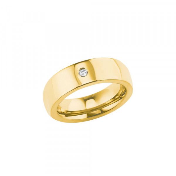 Damen Ring aus Edelstahl mit Swarovski Kristall, vergoldet (4056867023672)