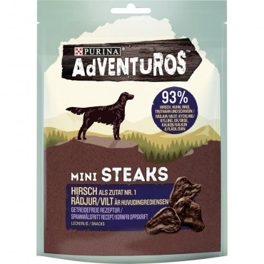 Hunde-Snack Adventuros, Mini Steaks, Hirsch