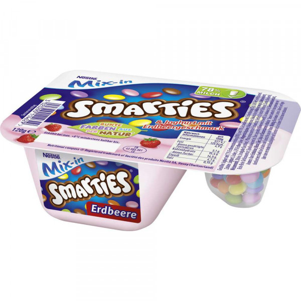 Joghurtmix, Erdbeere & Smarties