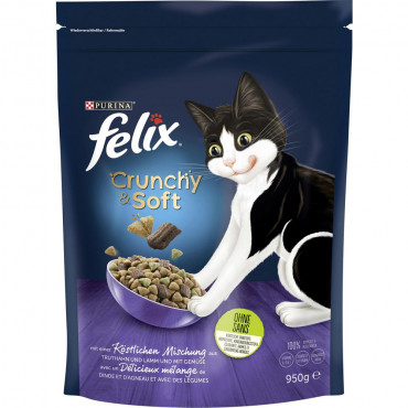Katzenfutter Felix Crunchy & Soft, Lamm/Gemüse