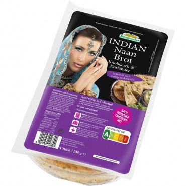 Indian Naan Brot, Knoblauch & Koriander